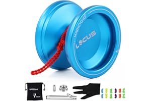 MAGICYOYO V6 Locus Yoyo Pro Fonctions Double | Balle Métal Réactive Yo-yo + 12 Cordes + Démolisseur + Sac à Accessoires | Joujou Enfants Adultes Yoyos | Débutants Avancés Yo-yos | Bleu