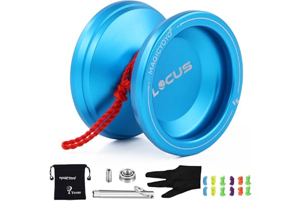 MAGICYOYO V6 Locus Yoyo Pro Fonctions Double | Balle Métal Réactive Yo-yo + 12 Cordes + Démolisseur + Sac à Accessoires | Joujou Enfants Adultes Yoyos | Débutants Avancés Yo-yos | Bleu