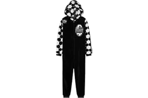 Get Trend Grenouillère Polaire Garçon et Ado, Pyjama Chaud à Capuche, Tenue Cocooning Football ou Gaming, Idée Cadeau