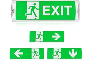 ASFRODE Éclairage de Secours LED à Lumière Continue IP20 - Batterie de Secours 3h Avec 4 Pictogrammes de Sortie - Enseigne Lumineuse