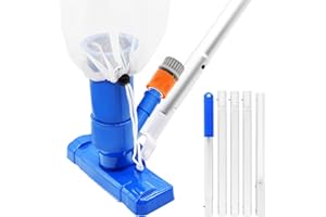 GISTOME Portable Handheld Pool Vacuum for Above Ground Pool - Upgraded Swimming Pool Jet Cleaner Underwater Vacuum Kit W/Brush with 5 Section Poles of 70", Small Vacuum for Spas, Ponds, Floors, Fountains