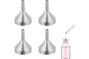 QIIMENGUER 4 Stück Aluminium Mini Trichter Metall Set，Metall Kleiner Trichter zum Abfüllen von ätherischen Ölen, Füllen von Kleinen Flaschen, Dosieren von Parfüm, Sand（18mm*22mm Silber）