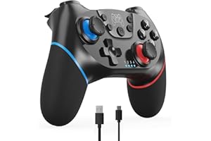 CuleedTec Manette Switch sans Fil, Manette Switch Pro Controller Compatible avec Switch/Lite/OLED, Bluetooth Manette Pro Switch avec Turbo Réglable et Vibration/Réveil/6 Axe-gyro/Capture D'écran