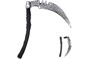 Ctxtqtdt Sense Halloween 35cm, Grim Reaper Halloween Sichel, Halloween Waffen, Kunststoff Sense Requisite Wiederverwendbar für Halloween Karneval Kostüm Party Cosplay