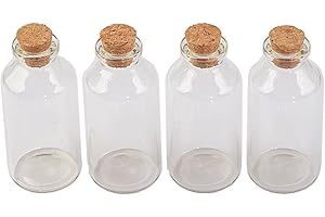 JARVIALS 50pcs Bouteille En Verre De Tube à Essai Transparente Avec Bouchon En liège, capacité De Stockage De 30 ml, c'est Juste Une De 9 modèles différents (50, 30ml)