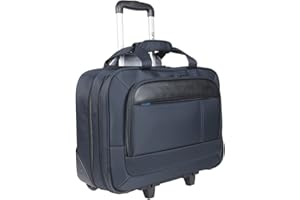 MOBILIS Maleta de Cabina para Ordenador Portátil 14-17'', Maletín de Viaje con Asa Telescópica Laptop 15,6", Portadocumentos Resistente al Agua, Azul Marino