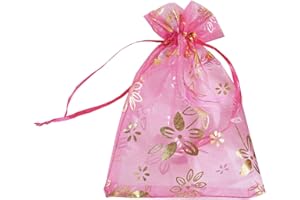 FAVORTALK Organza Bags Pack of 30 Organza Gift Bags, 160x220 mm/6.3 x 8.7 inches Organza Gift Bag Perfect for Wedding, Birthday, Anniversary Party Supplies, Rose