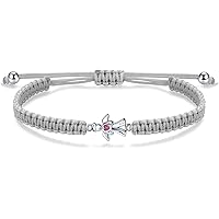 J.Endéar Schutzengel Armband für Tochter, Silber 925 Rot Zirkon Handmade Filigran Armband, Kommunion Konfirmation Geburtstag 