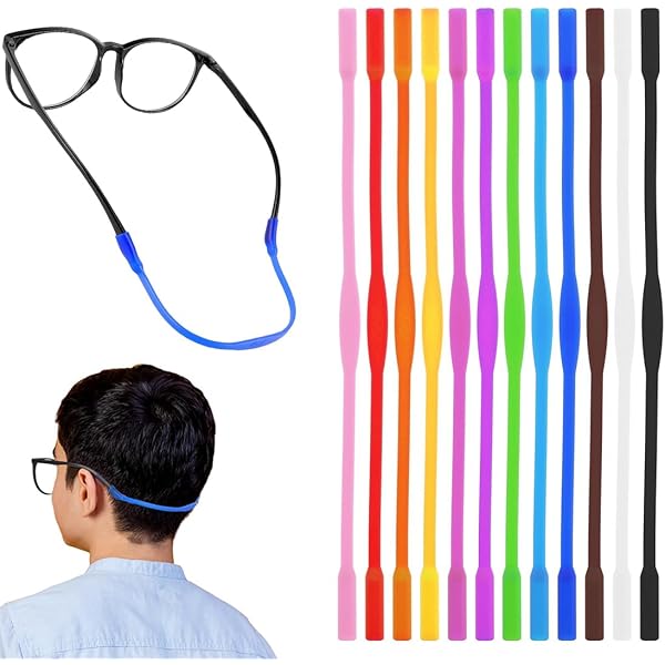 Lot De 8 Cordons Lunettes En Silicone - Antidérapants, Réglables, Confortables Pour Sport Et Quotidien