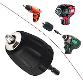 Depolife Şarjlı Vidama Matkap I&ccedil;in 1/4 Hex Adapt&ouml;rl&uuml; Mandren 10Mm 3/8 Mm Otomatik Anahtarsız S&uuml;pra Mandren