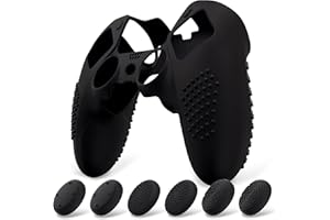 PlayVital Cover Controller per ps5 Edge Joystick Custodia Silicone Protettiva Skin Antiscivolo con Gommini Coprilevette Analogiche per ps5 Edge Wireless Controller-3D Borchiate-Nero
