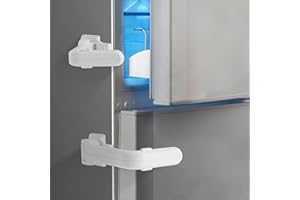 GCRQ Cerraduras de Refrigerador para Seguridad Infantil, Cerraduras de Seguridad para Bebé, Utiliza Adhesivo 3M VHB, sin Herramientas ni Brocas(2 Piezas, Blanco)