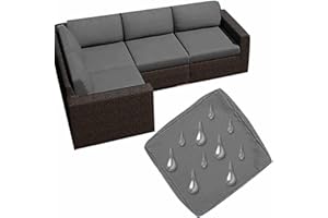 UWOBTN Replacement Outdoor Cushion Covers Waterproof, 50x50 60x60 Garden Sofa Seat Cushion Slipcover With Zipper, Removable Patio Cushion Covers For Indoor Outdoor Rattan Furnitur(Color 4,65x65x10cm)