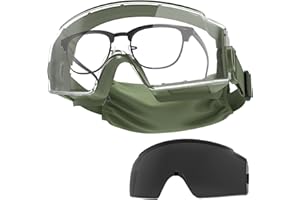 OneTigris Occhiali protettivi, tattici di protezione antipolvere, occhiali di sicurezza con CE EN166 e ANSI Z87.1, Ultravision Occhiali da vista per portatori di occhiali, cantieri, laboratorio