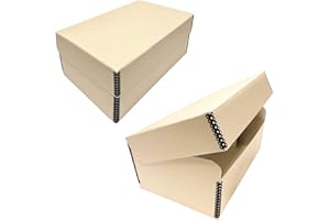 Lineco, Tan Hinged Lid Photo Box 5.5"x7.75"x12" Archival Acid Free. Holds Up to 1,100 of 4x6 or 5x7 Pictures, Print, Art. Protect Longevity, Photos or Documents, Craft, Prints, Cards, 2 Pack