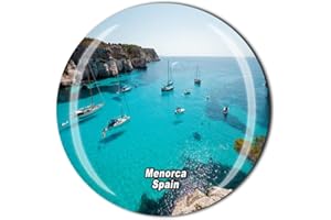 TIMEFLY Menorca España - Imán para nevera (cristal, recuerdo turístico, colección de regalos), diseño de nevera