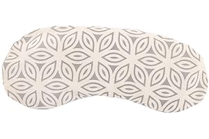 Bodhi Soft Cotton Eye Pillow | Organic Linseed & Organic Lavender Filling | Vegan | Eye Mask for Yoga, Relaxation & Meditation | Lotus Petals, Natural Grey