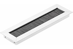 GTV - Kabeltülle Merida - Kabeldurchführung Kabeldurchlass Rechteckig Kabelorganisation für Möbel Kabeldurchlass/Entworfen für die Installation in der Arbeitsplatte / 51x180mm / Aluminium