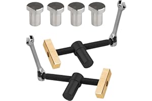 XMSZQU Imadło do stołu warsztatowego, 20 mm, stal nierdzewna i mosiądz, styl industrialny, idealne do obróbki drewna i projektów DIY