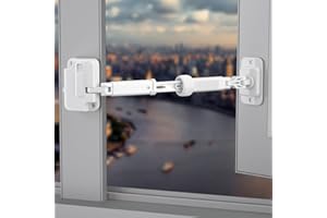 Cispree Window Locks Child Safety No Drilling, Sash Restrictors for UPVC Windows, Kids Pets Cats Window Security Stopper, Locks Limiter Easy to Install and Use 3M VHB Adhesive