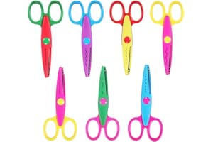HZAOPZE Forbici per Bambini a Zig Zag Colorate con Motivo a Onde Creative per Taglio di Carta, 7 PCS, 7 Tipi di Linee