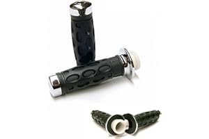 GY6-ERSATZTEILE_DE Scooter Grip Set / Handlebar Grips Gas Grip > Diameter 22 mm e.g. for Baotian QT-7 Benzhou Yiying YY50QT Rex RS RS4xx AGM GMX Jinan Qingqi Speed QM50QT Yiying Longjia Hyosung Kymco Leike Jmstar Mott