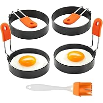 Stampo Per Uovo Fritto 4 Pezzi - Antiaderente, Con Manici Silicone, Per Cucina - Foto 5
