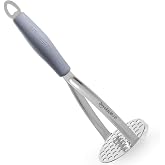 Joyoldelf Heavy Duty Stainless Steel Potato Masher, Built-in Professional Kitchen Tool and Food Masher/Potato Masher with Sil