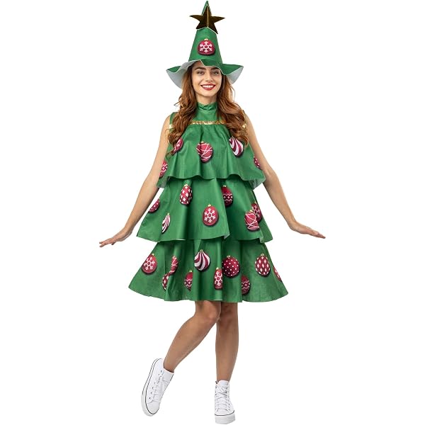 Costume De Sapin De Noël Pour Femme - Cape Avec Nœud - Poncho Vert Pour Fête, Cosplay Ou Déguisement Rigolo - 10