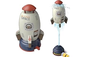 Sunshine Smile Rocket Arroseur d'eau pour enfants - Jouet d'eau de dessin animé - Jouet de jardin - Unisexe - Pour enfants - Arrosage - Blanc