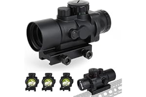 ToopMount Tactical Rifle Scope 3X30mm Rosso o Verde Reticolo Red Dot Sight Specchietto ottico tattico per fucile con 20mm Weaver/Picatinny Rail Mount per attività all'aperto