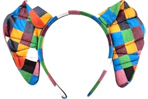 jokeshop Elmer The Patchwork Elephant Ears Headband World Book Day Animal Fancy Dress Character Costume Accessory