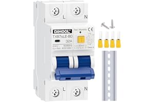 DIHOOL FI Schutzschalter 1P+N 32A 30mA Typ A 230V/AC Fehlerstromschutzschalter Rohs Leitungsschutzschalter FI-Schalter Sicherungsautomat