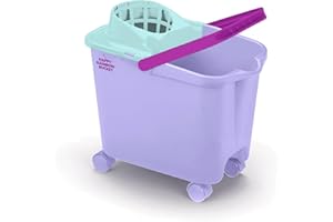 DIVINE GENIUS Happy Rainbow - Secchio per mocio con strizzatore e ruote girevoli, riciclato, 14L, sostenibile, ideale per la pulizia dei pavimenti e della casa.