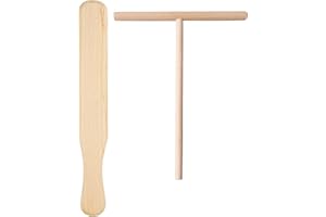 Teemando® Crepes-Set, 2-teilig Crepes-Wender und Verteiler im Set aus Buchenholz 30 cm für Pfannkuchen, Pancake, Palatschinken