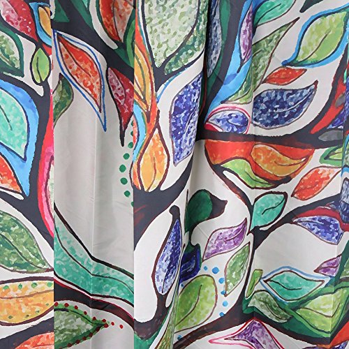 Duschvorhang Anti-Schimmel Wasserdicht Badezimmer Vorhänge Modern Kunst Cartain für Haus Deko mit 12 Kunststoffringen zum Aufhängen (180×180 cm, Bunte Baum) - 4