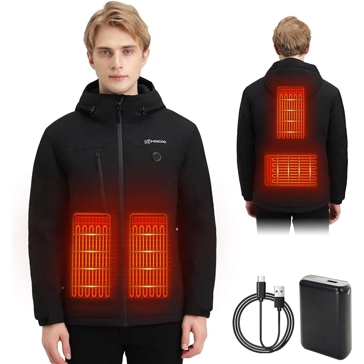Veste Chauffante Femme - 8 Zones Chauffantes - Batterie 18400 MAh - Capuche - Pour Plein Air