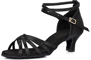 VASHCAME-Zapatos de Baile Latino de Tacón Alto/Medio para Mujer