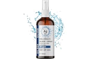 BMUT 1 x spray argento colloidale da 100 ml (40 ppm) in flacone di vetro ambrato, flacone spray, acqua argentata, acqua pura