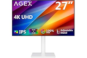 Z-Edge AGEX 27 tum 4K Skärm Vit UHD 3840x2160 IPS Panel | Datorskärm, 400cd/m² ljusstyrka, FreeSync, HDR10, DP HDMI, Höjdjust