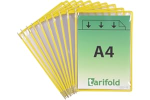 DJOIS tarifold tdisplay Plaque pochette pivotante, A4, jaune lot 10