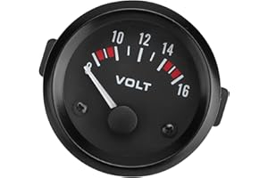 YOSOO HEALTH GEAR Car Voltmeter, Universal 12V Voltage Meter Gauge 52mm/2in 8-16V Measurement Range BX100007 Vehicle Voltmeter Display