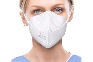 FUSION VIBES FFP2 Face Mask, Disposable FFP2/KN95 Face Masks, 5 Layer Filter Disposable Face Mask Effieciecny≥95% Protection, FFP2 Face Masks EN149: 2001 + A1: 2009, Dust Mask, CE Certified Respirator Mask (20)