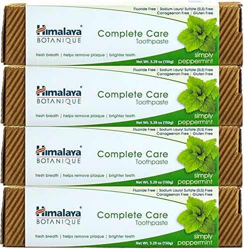 Himalaya Herbal Healthcare Himalaya Complete Care Toothpaste - Simply Peppermint 5.29 oz/150 gm (4 Pack) Natural Flouride-Free & SLS Free