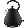 Tower T10079BLK Sera Pyramid Kettle with Smoked Black Trim, 1.7L, 3KW, Black