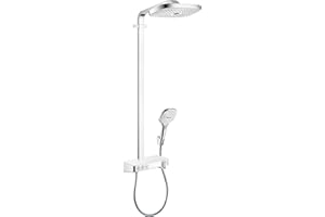 hansgrohe Raindance Select E Colonna doccia 230 3 tipi di getto con Showertablet Select 300, bianco/cromo, 27127400