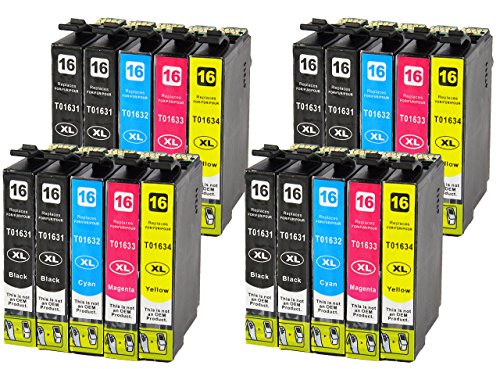20 Druckerpatronen kompatibel für Epson T1631 T1632 T1633 T1634 16XL - 2