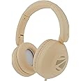 Zebronics Boom Wired Headphone, Over Ear, in-Line MIC, Foldable, 1.5 Meter Cable, for 3.5mm (Mobile | Tablet | Laptop | MAC), Soft Cushion, 40mm Drivers (Beige)