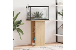 Homgoday Aquarium Stand Aquarium Table Aquarium Base Cabinet Aquarium Cabinet Terrarium Cabinet Sonoma Oak 60.5 x 36 x 72.5 cm Wood Material