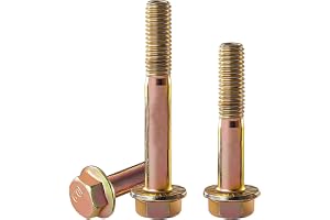 RAYGOODA M10 x 55 mm räfflade sexkantiga flänsskruvar, metrisk skruv M10 x 1,5, legeringsstål, kvalitet 10,9, färggalvanisera